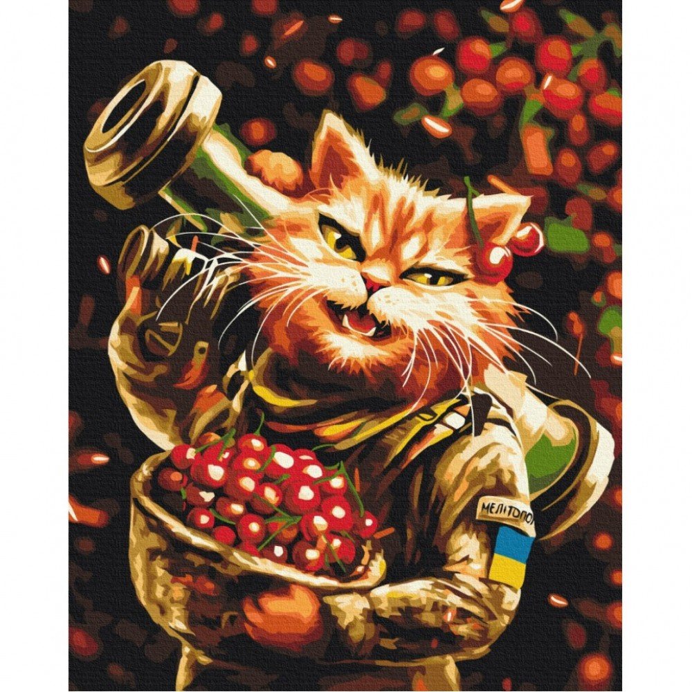 Картина по номерам "Котик Мелитополь" ©Марианна Пащук BS53699 Brushme 40х50 см