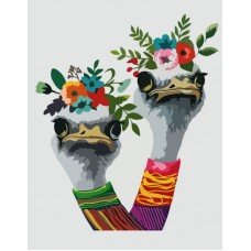 Картина по номерам. Rosa „Страусы в окне“ 35х45см N00013209