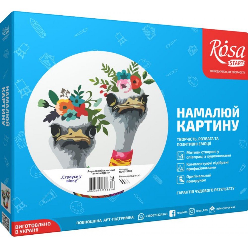 Картина по номерам Rosa „Страусы в окне“ 35х45см N00013209
