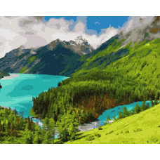 Картина по номерам. Rainbow Art "Утро в горах" GX36148-RA