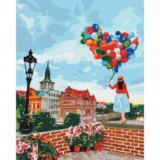 Картина мо номерам. Городской пейзаж "Гуляя по Праге" KHO3518, 40*50 см