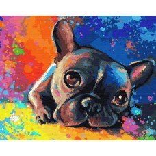 Картина по номерам. Brushme "Цветной бульдог" GX28895, 40х50 см