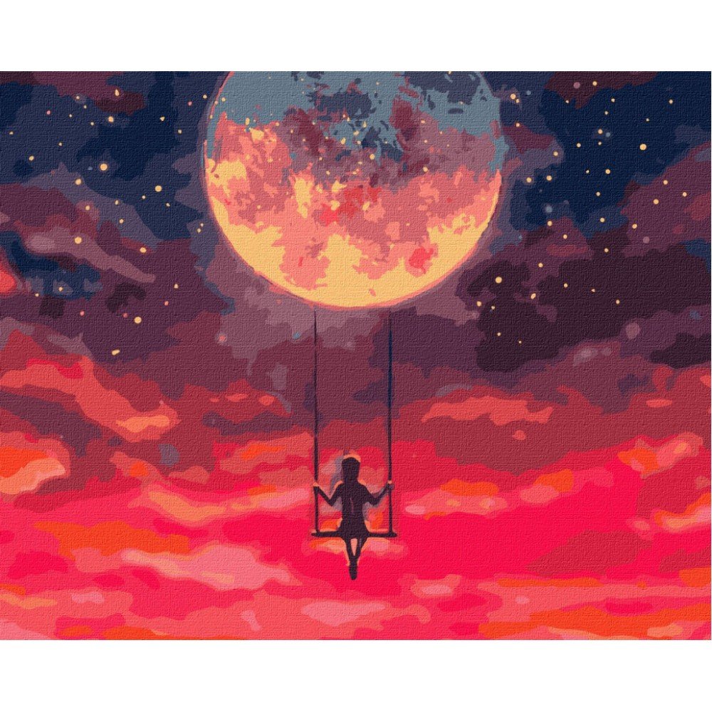Картина по номерам "Космические качели" Идейка KHO5045 40х50 см
