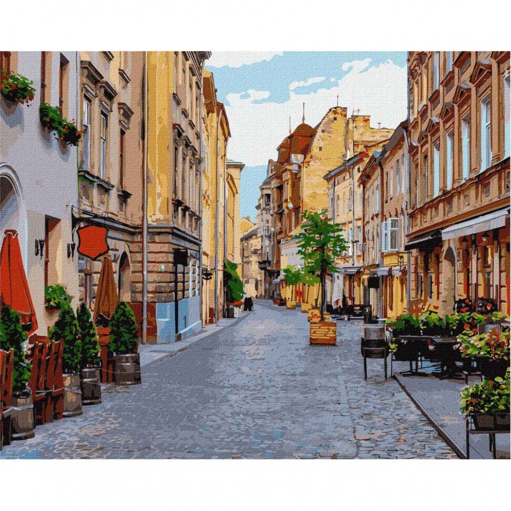 Картина по номерам "Улочки Львова" Идейка KHO3594 40х50см