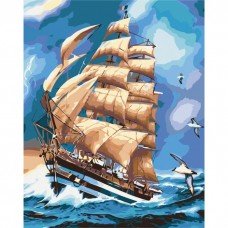 Картина по номерам. Морской пейзаж "Во время грозы" KHO2712, 40х50 см