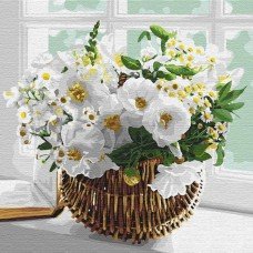 Картина по номерам. "Нежность в корзине" 30*30см KHO3097