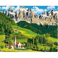 Картина по номерам Brushme "Домик в Альпах" GX21692, 40х50 см 