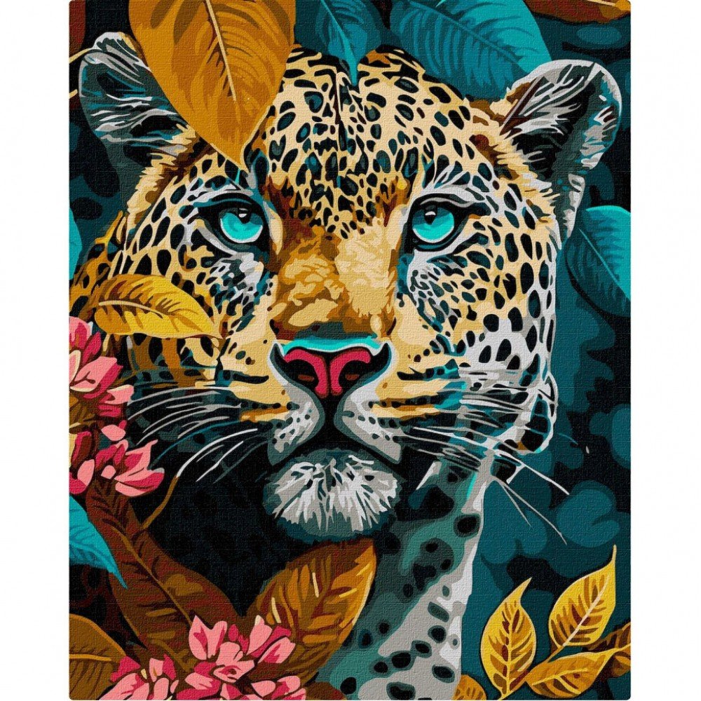 Картина по номерам "Опасный зверь с красками металлик extra" KHO6536 40х50 см