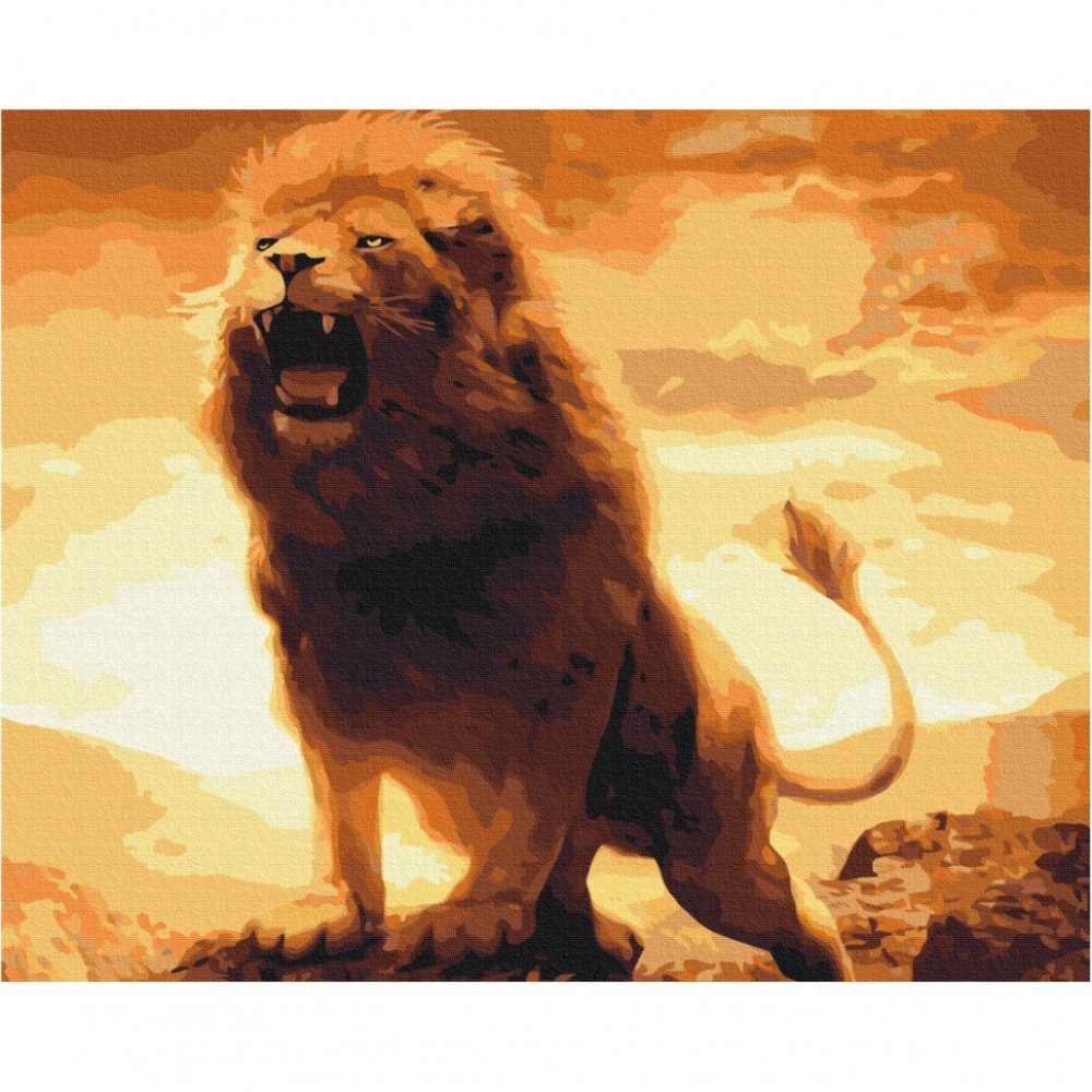 Картина по номерам "Львиный рик" BS4637 Brushme 40х50 см