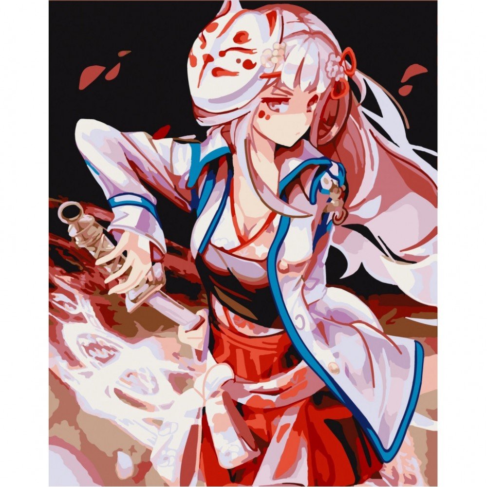 Картина по номерам "Девушка с катаной" Art Craft 10356-AC 40х50 см