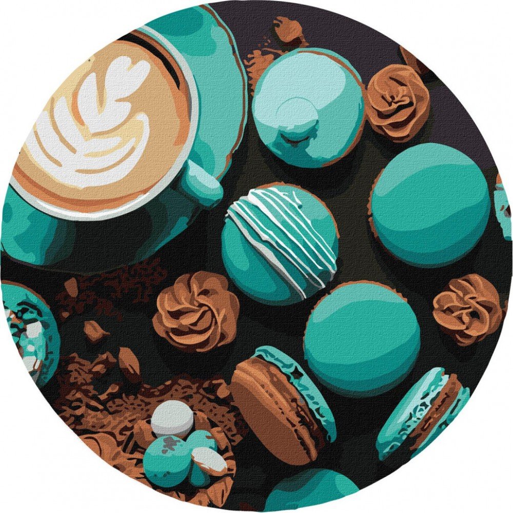 Картина по номерам "Шоколадное наслаждение" ©art_selena_ua KHO-R1013 диаметр 39 см Идейка