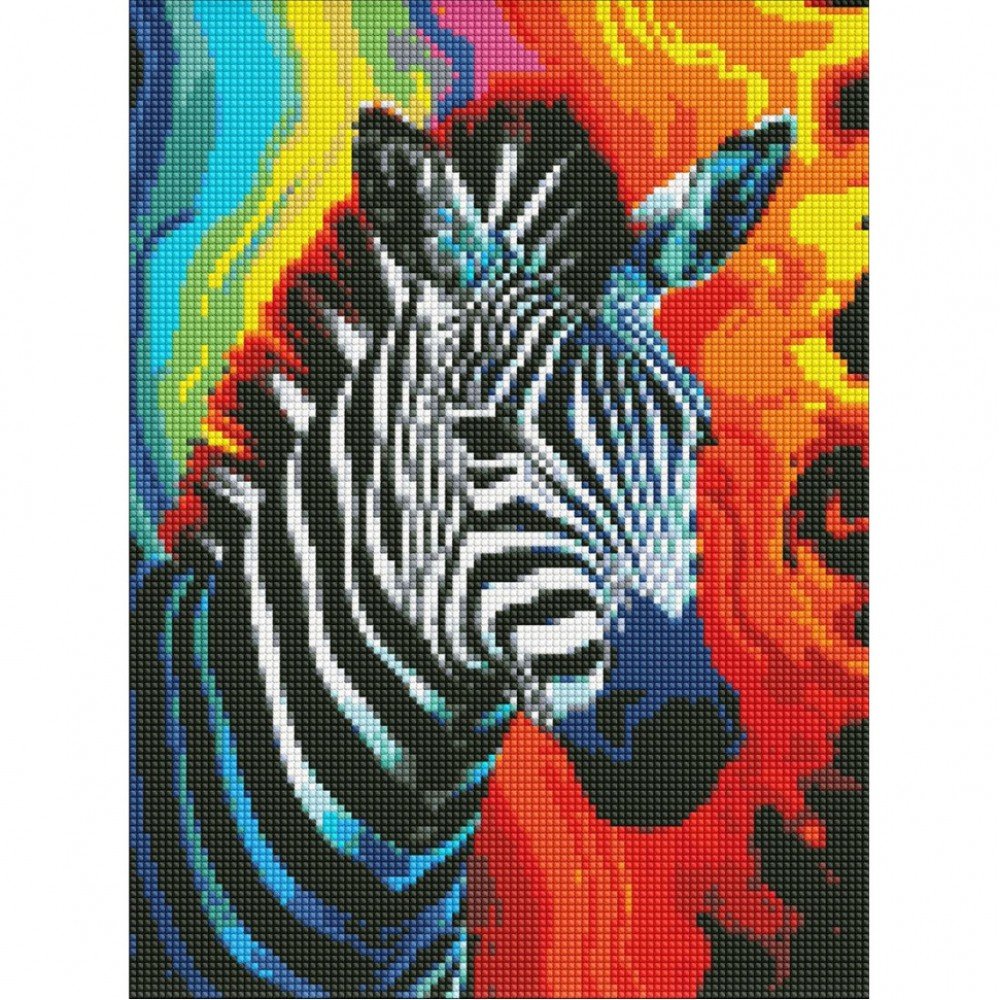 Алмазная мозаика "Радужная зебра" ©art_selena_ua AMO7864, 30х40см