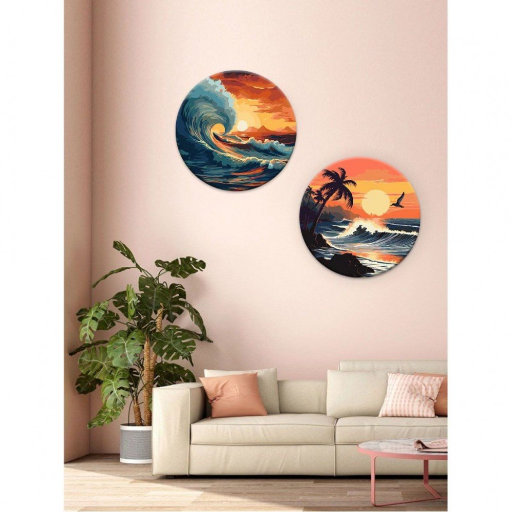 Картина по номерам "Лови волну" ©art_selena_ua KHO-R1003 диаметр 39 см Идейка