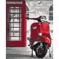 Картина по номерам. Городской пезаж "Легендарная Vespa" KHO2155, 40х50 см