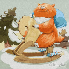 Картина по номерам. "Зимние развлечения" 40*40см KHO2363