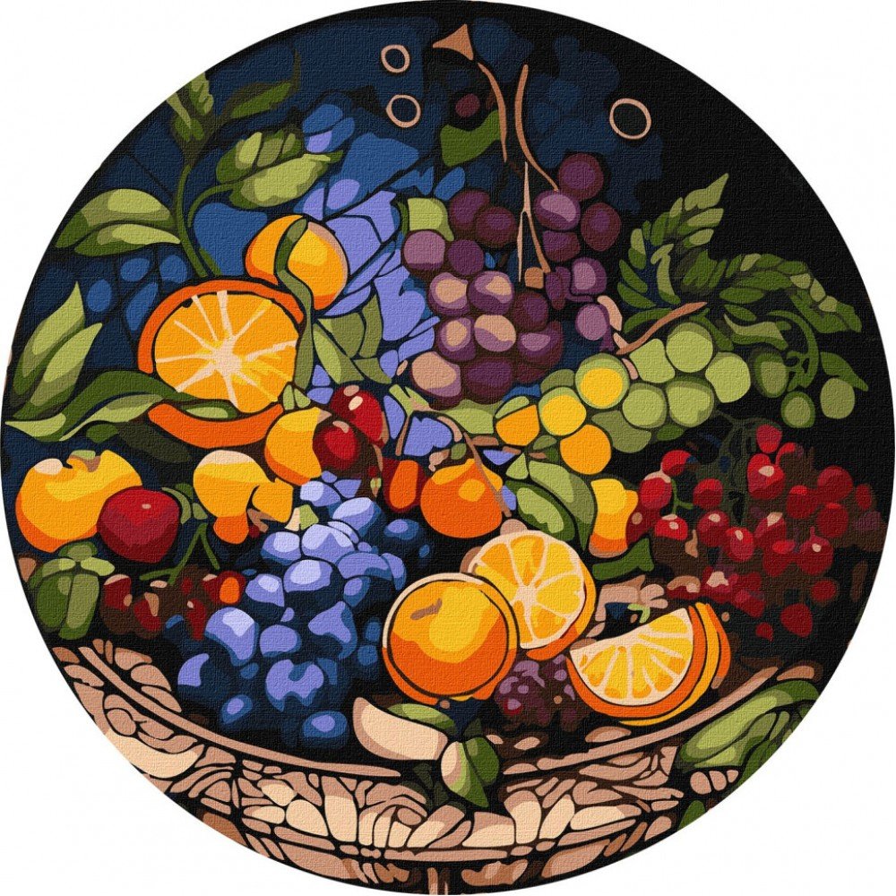 Картина по номерам "Аппетитная композиция" ©art_selena_ua KHO-R1014 диаметр 39 см Идейка