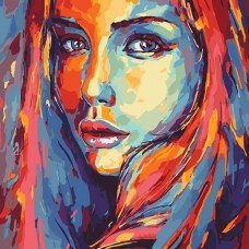Картина по номерам. Люди "Яркий силуэт 2" KHO2649, 40*40 см