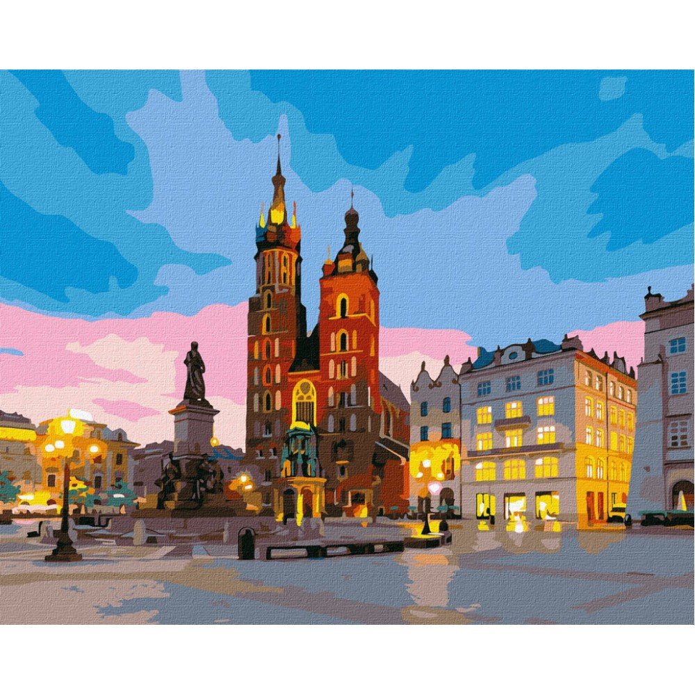Картина по номерам. "Вечерний Краков" Идейка KHO3607 40х50 см