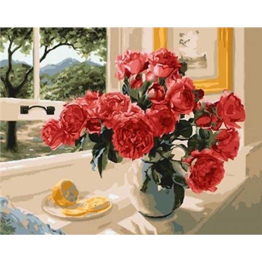 Картина по номерам Brushme "Лимонный акцент красных " GX23853, 40х50 см
