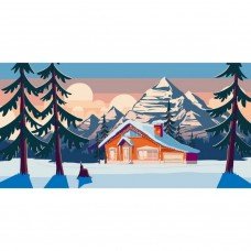 Картина по номерам "Домик в горах" 11027-AC 40х80 см Картина по номерам "Домик в горах" 11027-AC 40х80 см