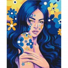 Картина по номерам "Девушка индиго" ©Polina Skurykhina BS53734, 40х50 см