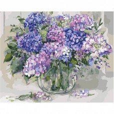 Картина по номерам. Цветы, Фрукты. "Шикарная гортензия 2" KHO2938, 40х50 см