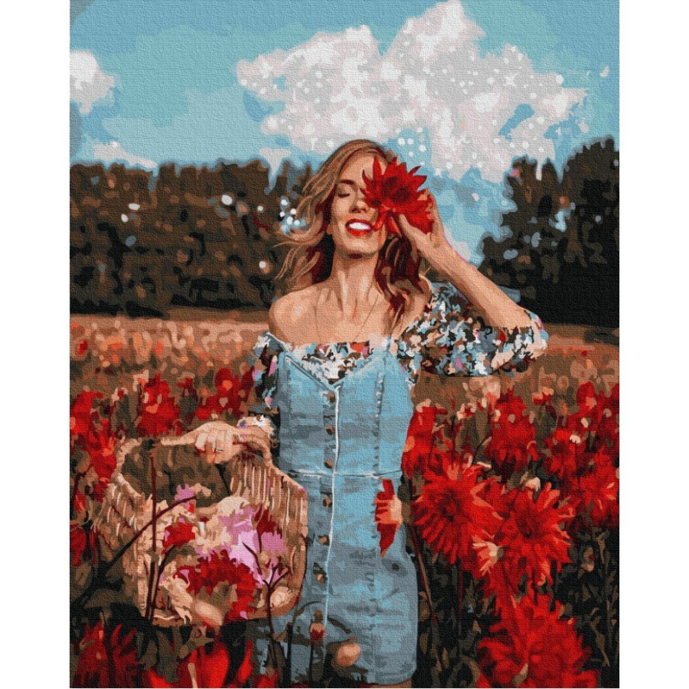 Картина по номерам Brushme "Красавица в цветущем поле" GX36959