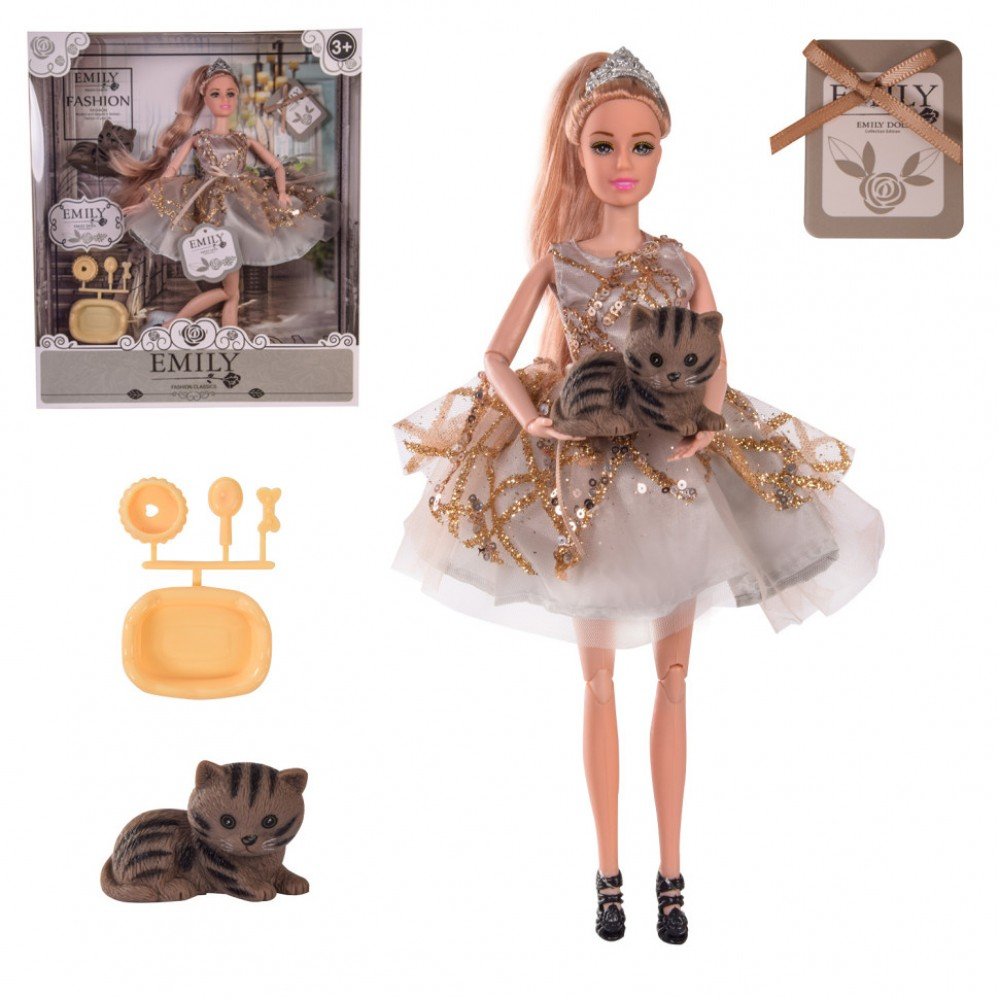 Детская кукла "Emily" QJ090B с аксессуарами, шарнирная, 29 см