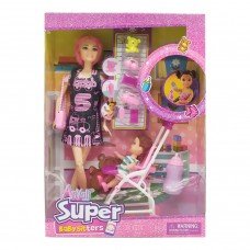 Куклы 120-3 с букетом и аксессуарами (Фиолетовый)
