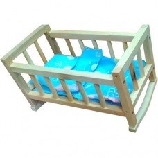 Кроватка для кукол с постельным бельем 00210 деревянная