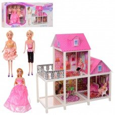 Домик для кукол типа Барби с мебелью 66883 куклы в комплекте
