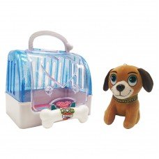 Собачка плюшевая в переноске Bambi DR5016, 12 см Синий