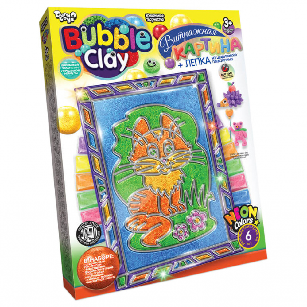 Набор для творчества Витражная картина Bubble Clay BBC-02 Котик