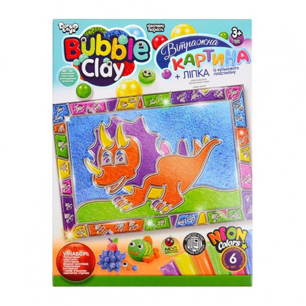 Набор креативного творчества "BUBBLE CLAY" BBC-02-01U…-06U витражная картина (Дино)