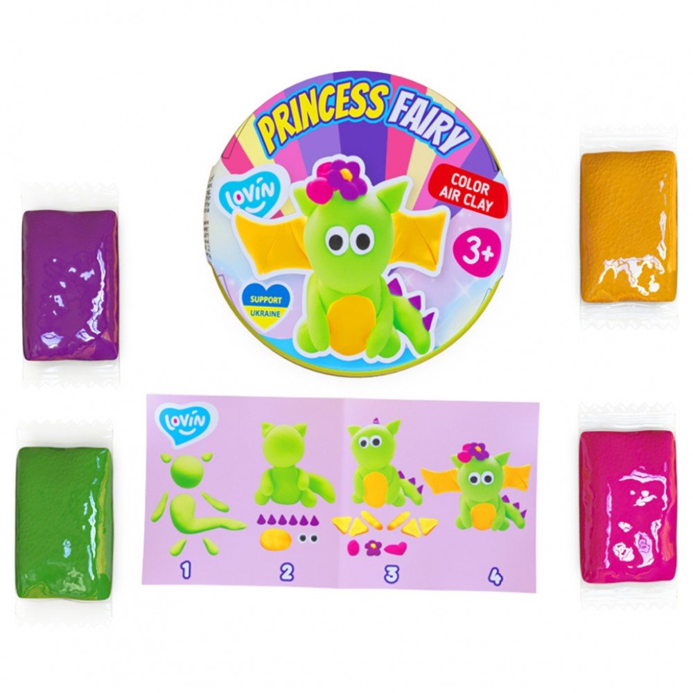 Набор для лепки с воздушным пластилином Princess Fairy ТМ Lovin 70138 (Dragon)