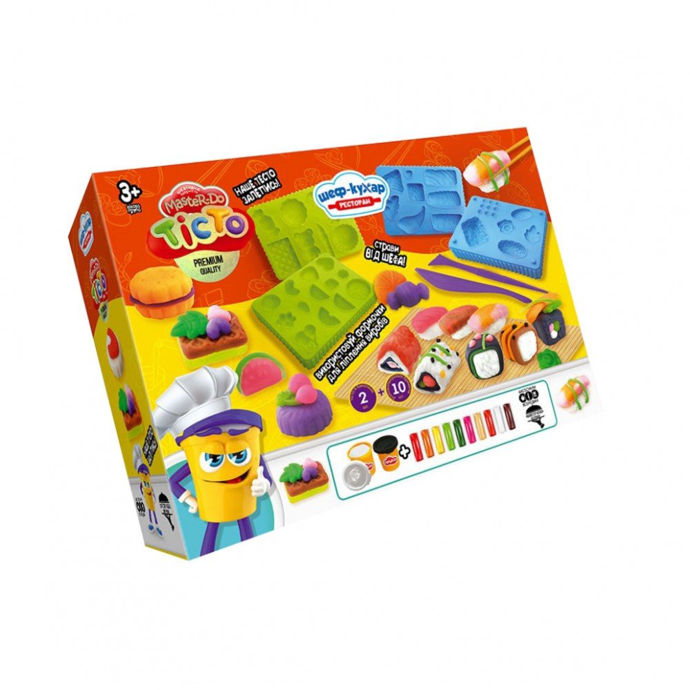 Креативное творчество "Тесто для лепки "Шеф-повар" TMD-17-01U…-04U с формочками (Ресторан Суши 2)