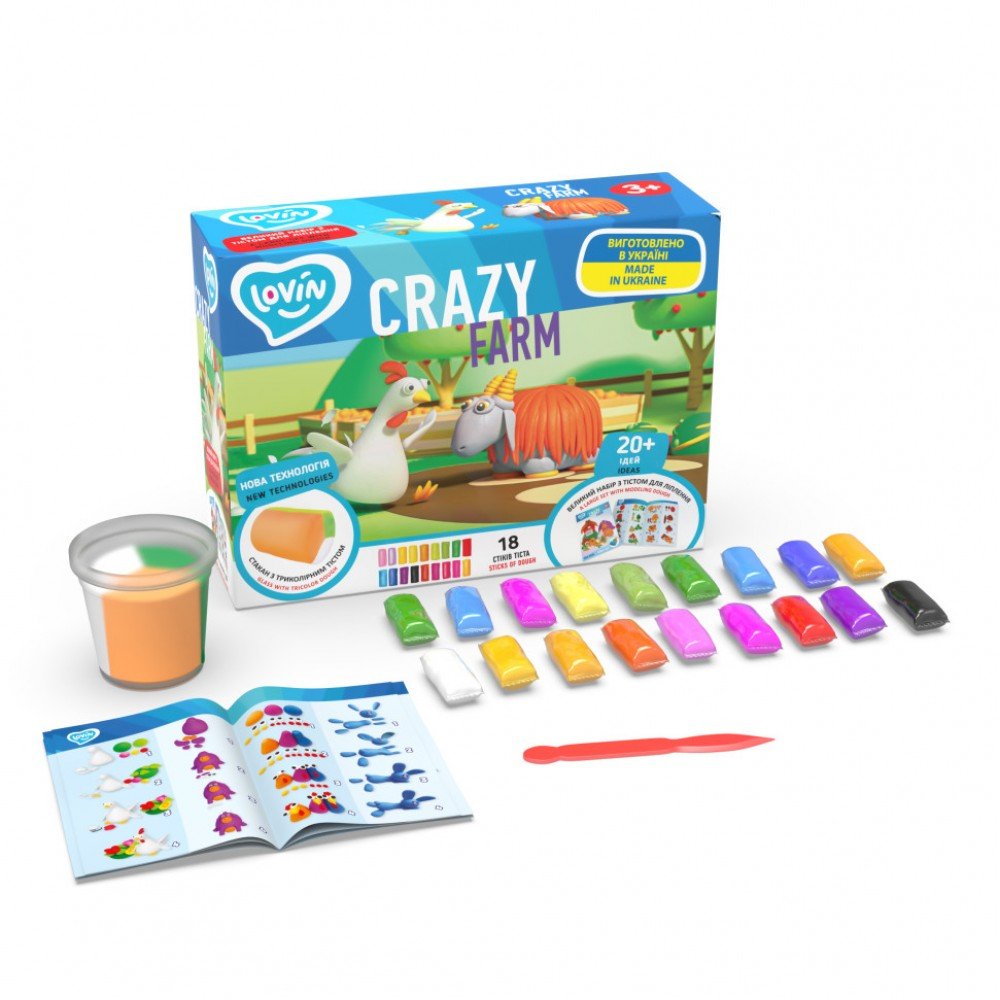 Набор теста для лепки "Crazy Farm" TM Lovin 41189 Набор теста для лепки "Crazy Farm" TM Lovin 41189