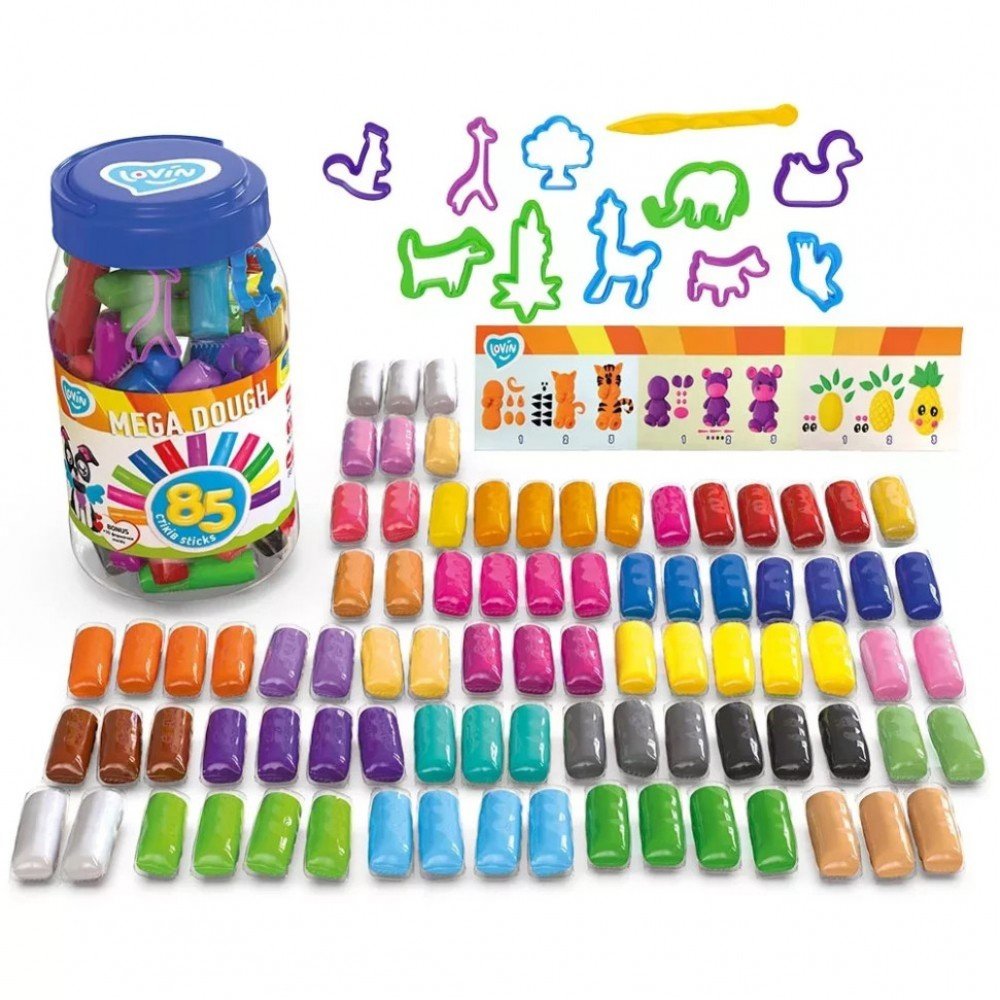 Набор для лепки с тестом Mega dough 41227, 85 стиков Набор для лепки с тестом Mega dough 41227, 85 стиков