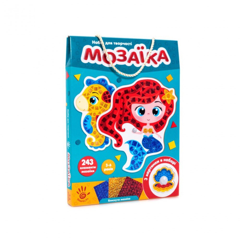 Детский набор для творчества «Блестящая мозаика. Русалочка» VT4511-06, 243 мягкие наклейки