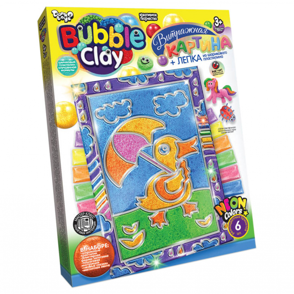 Набор для творчества Витражная картина Bubble Clay BBC-02 Уточка