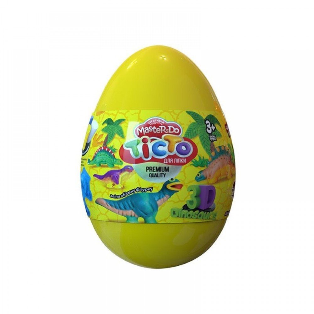 Набор креативного творчества "Тесто для лепки Master Do" Dinosaurs EGGS ТМD-08-01U (Желтый)