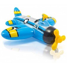Детский плотик для плавания Самолетик 57537 с водяным пистолетом (Синий)