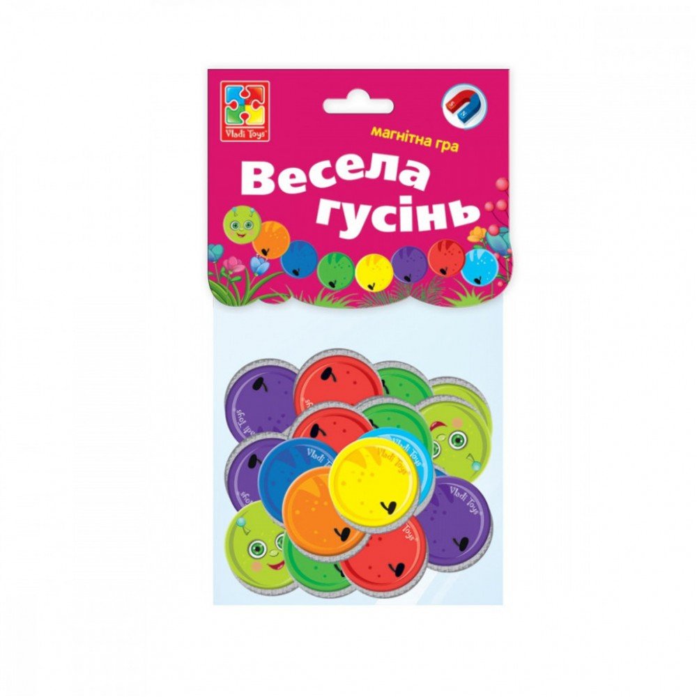 Магнитная игра для детей "Веселая гусеница" Vladi Toys VT5900-04 укр