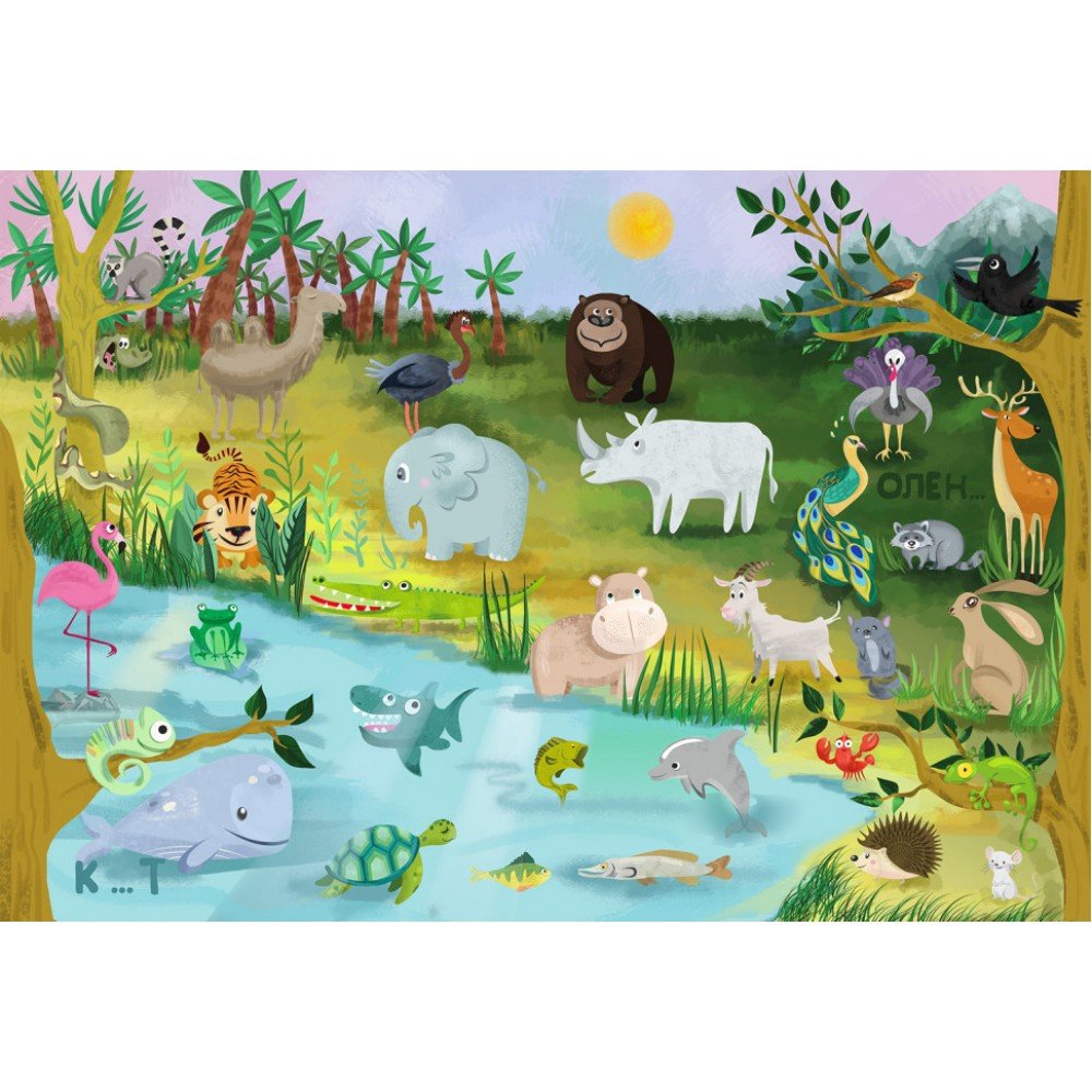 Детская обучающая игра с многоразовыми наклейками "ZOO Абетка" КП-005 KP-005 на укр языке