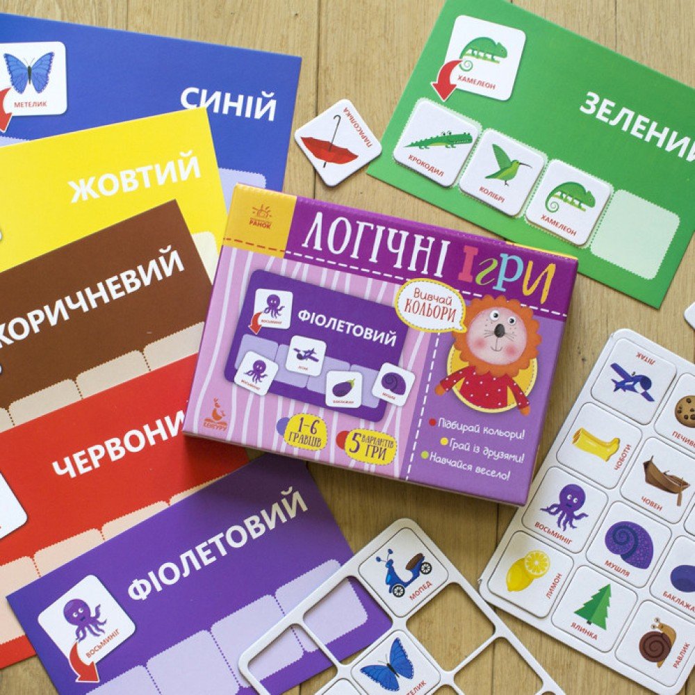 Детские логические игры "Изучай цвета" 918001, 24 карточки на укр языке