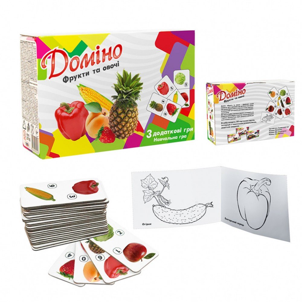 Настольная игра Домино "Фрукты и овощи" 30764 укр