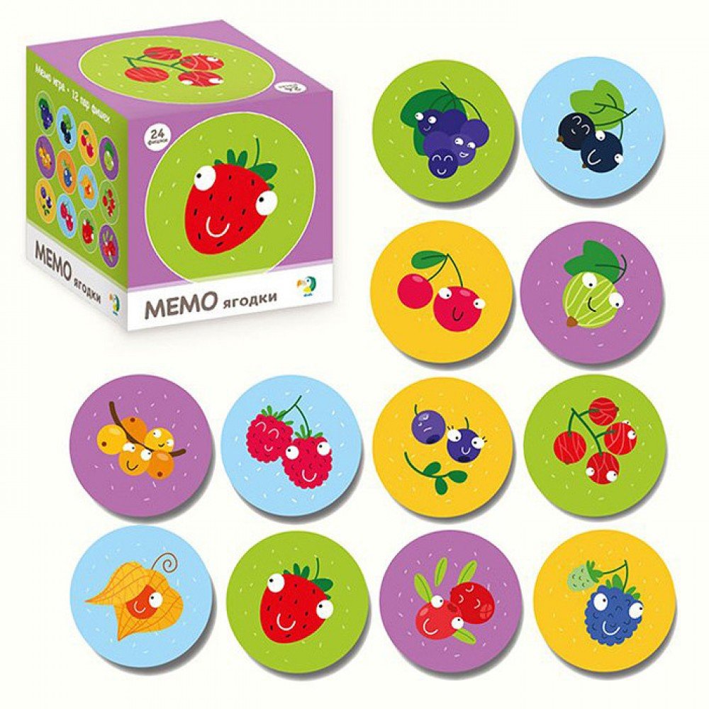 Детская настольная игра Мемо "Ягодки" DoDo 300143, 24 элемента