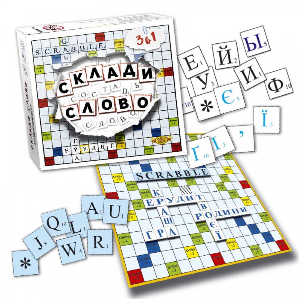 Настольная игра "Составь слово Эрудит Scrabble " MKM0316 от 4-х лет