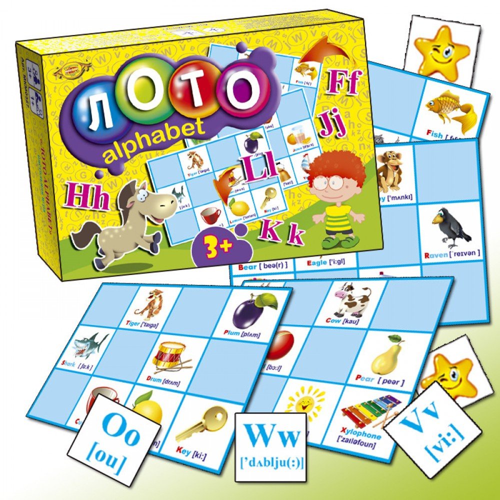 Настольная развивающая игра "Лото ALPHABET" MKM0327 на англ языке