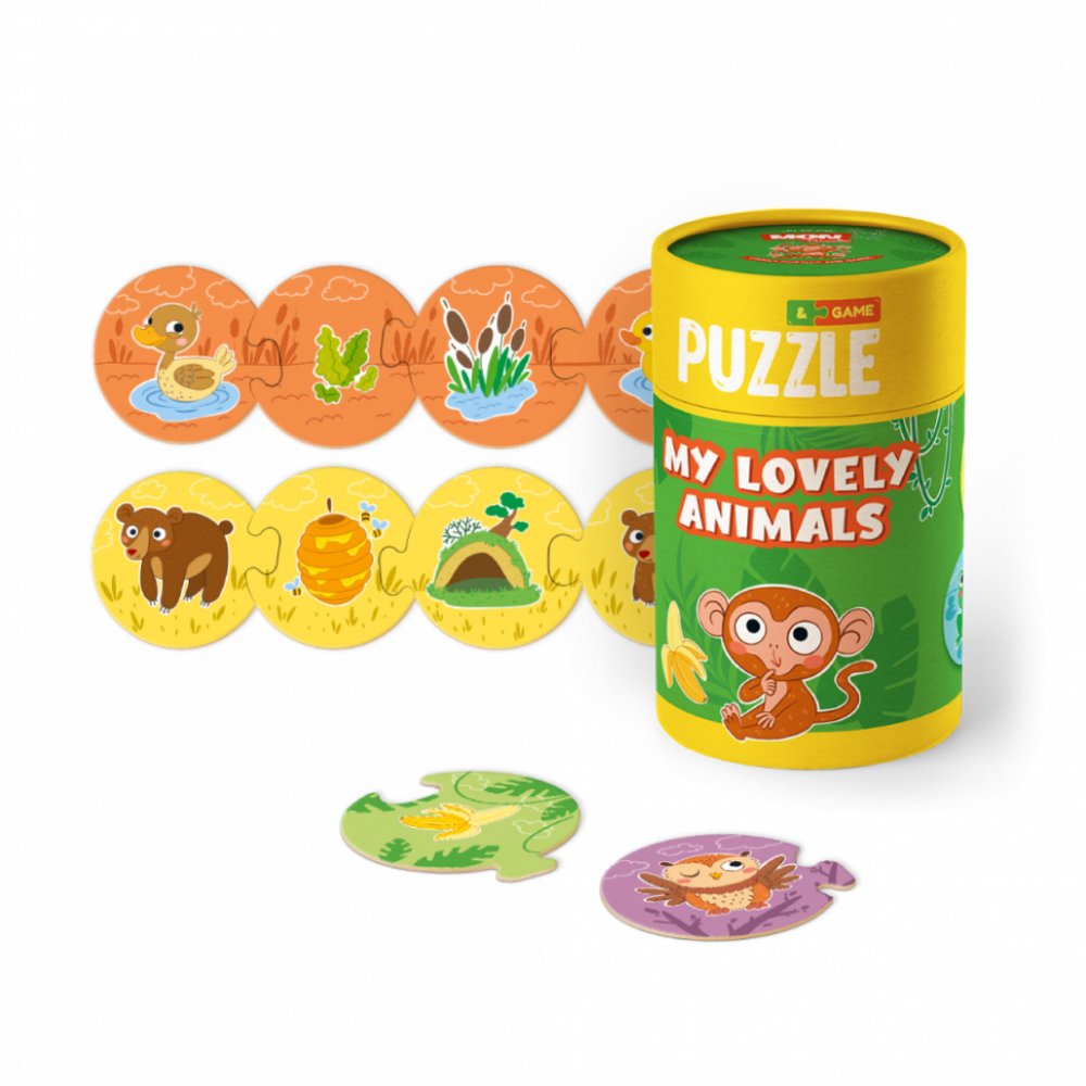 Детский пазл/игра Mon Puzzle "Мои волшебные животные" 200104, 6 двусторонних пазлов на 4 элемента